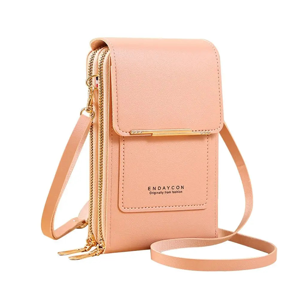 RFID Anti Theft Leather Bag Touch Screen Phone Purse Crossbody Bags Women Travel Smartphone Handbag