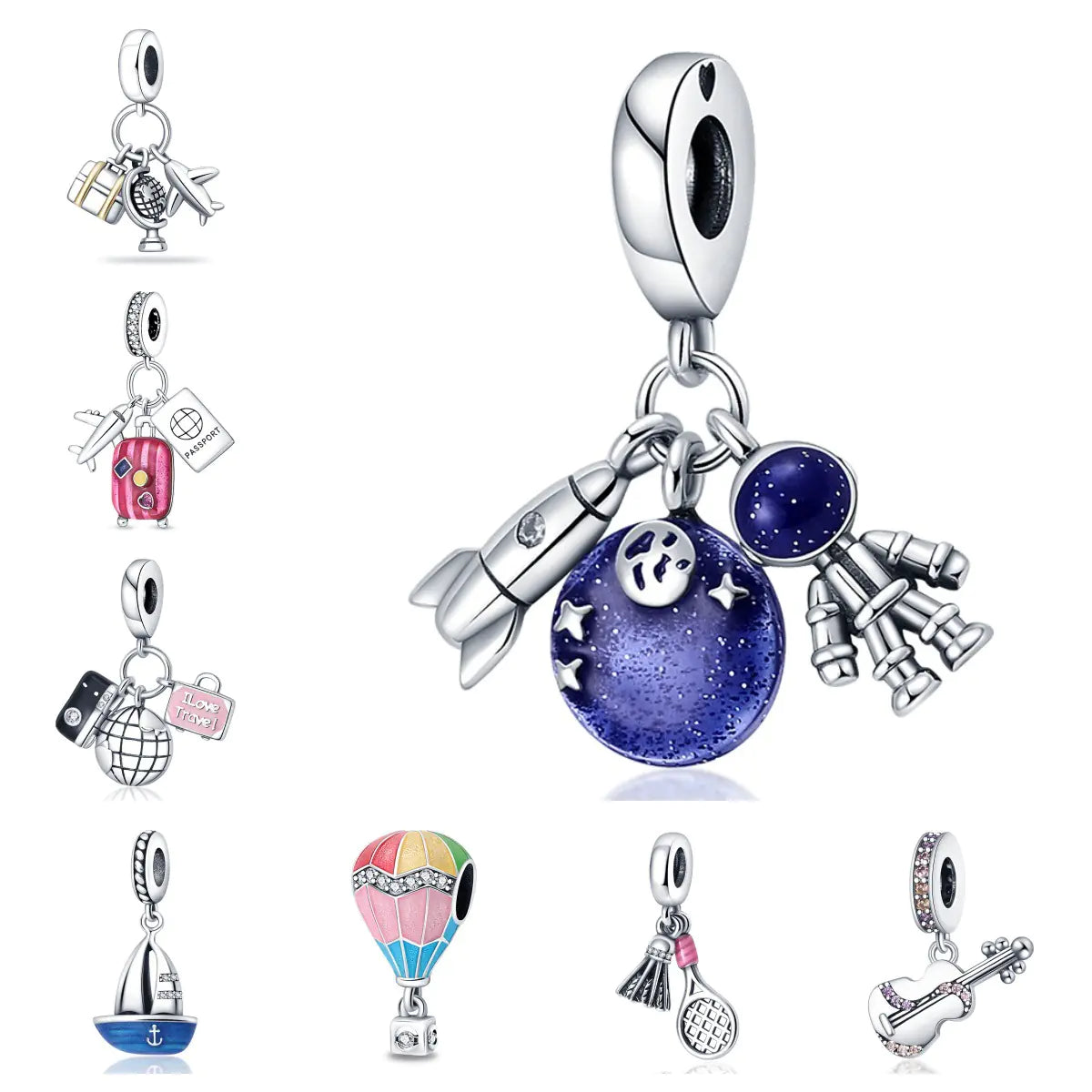 Silver‑Plated Travel Charms – Unique, Artistic Luggage Accessories
