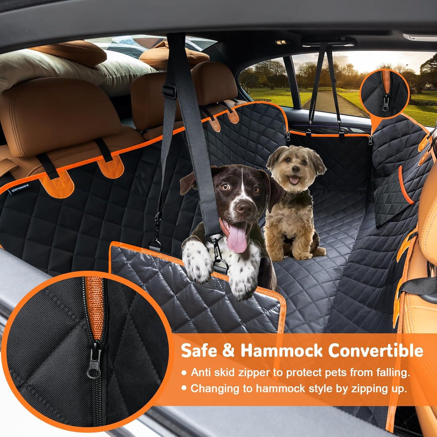 Waterproof Dog Car Seat Hammock with Side Flaps