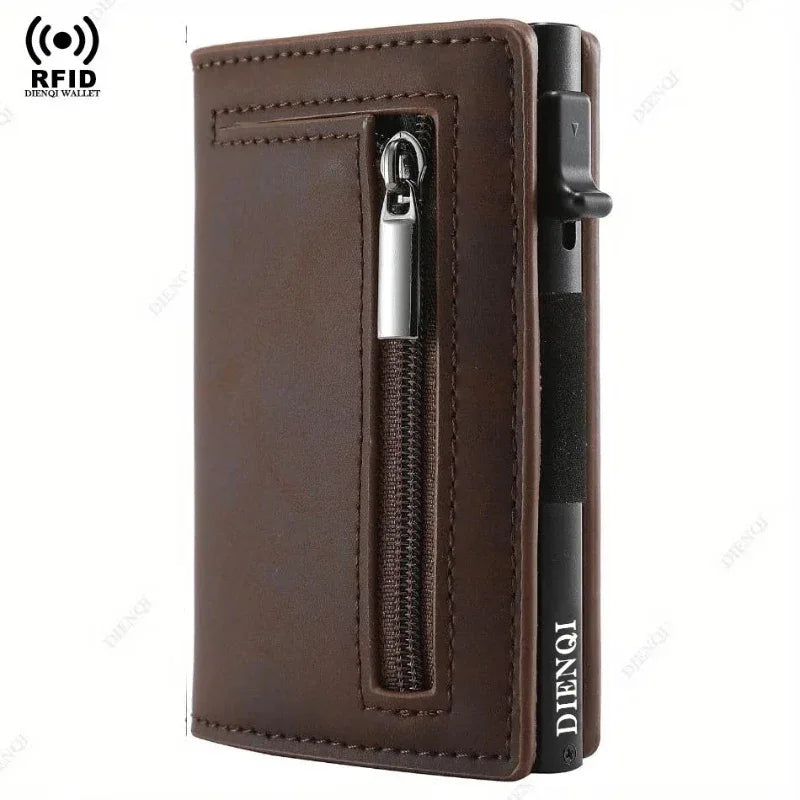 Magnetic Pop‑Up RFID Card Holder – Slim Travel Wallet