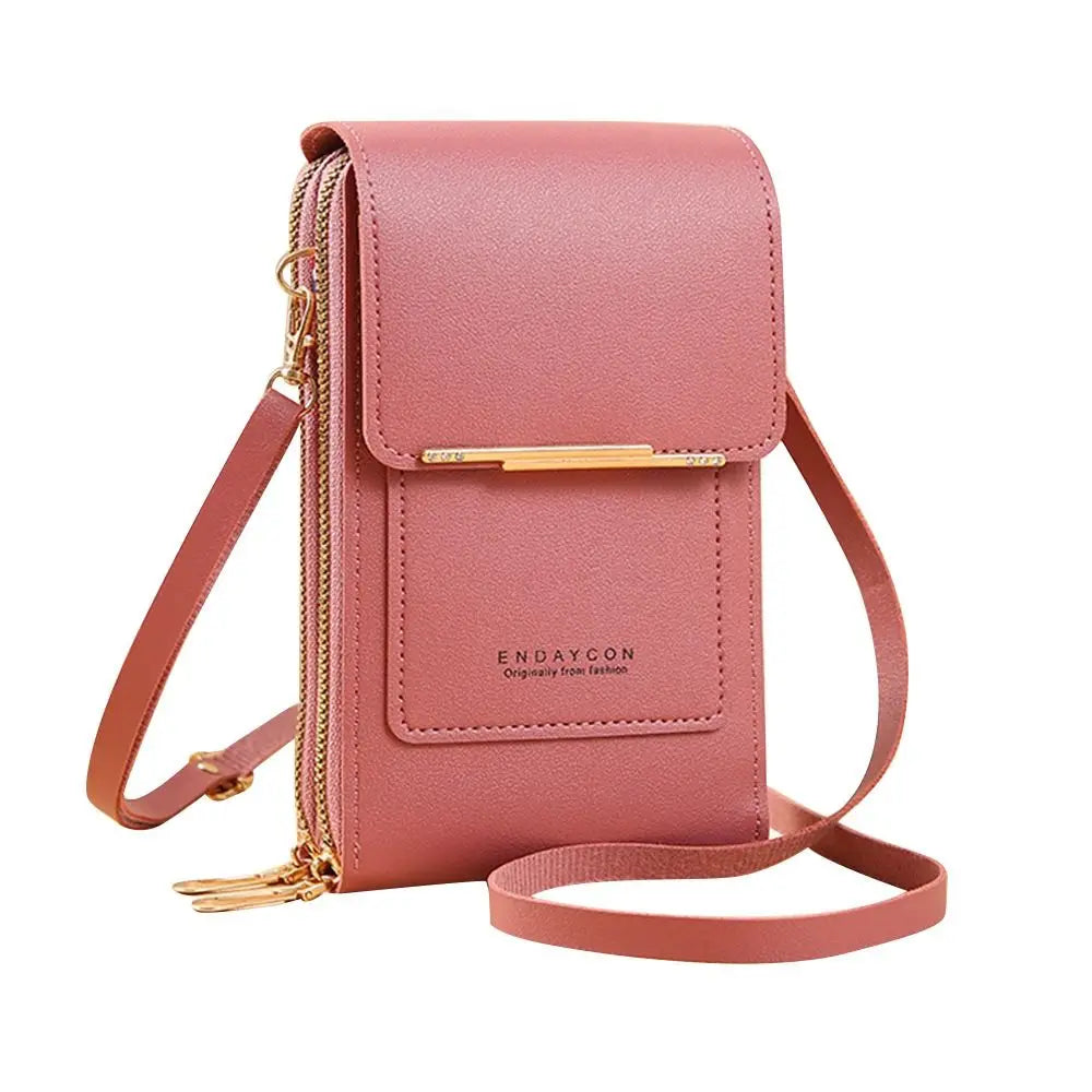 RFID Anti Theft Leather Bag Touch Screen Phone Purse Crossbody Bags Women Travel Smartphone Handbag