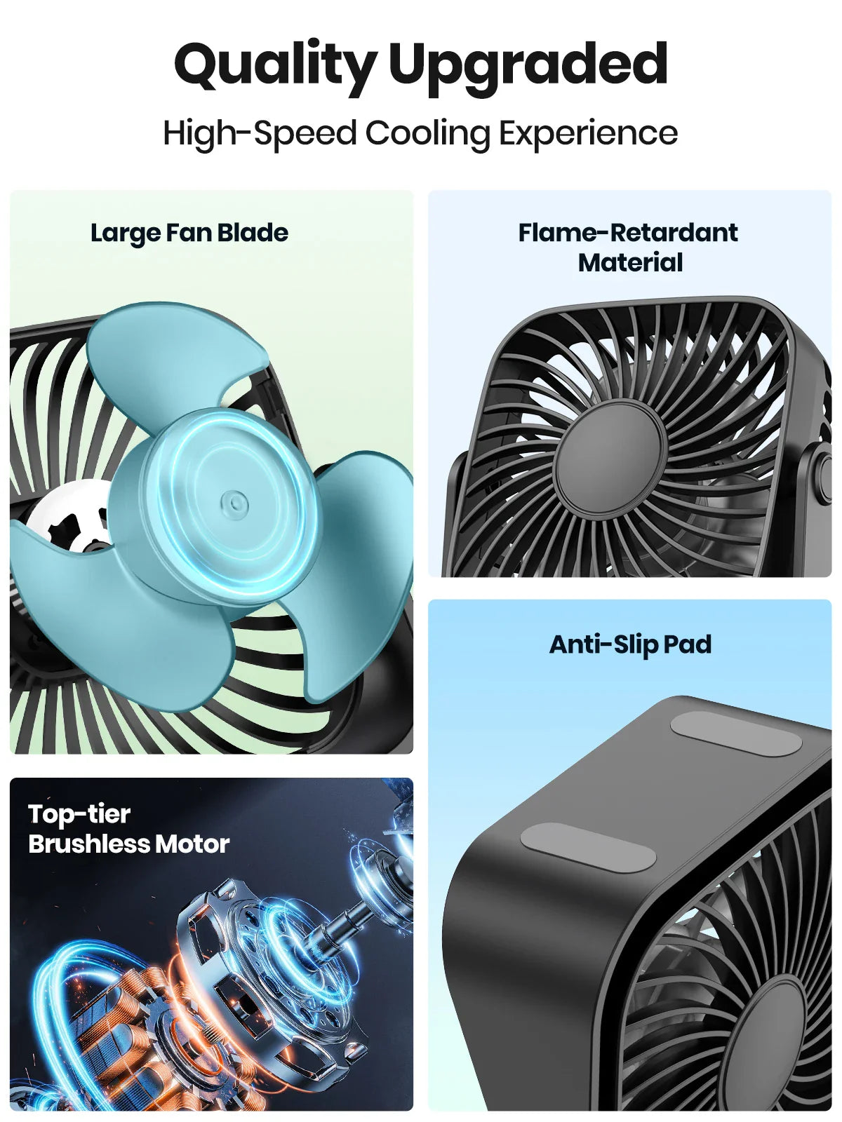Portable USB Travel Fan – Compact & Power‑Ready