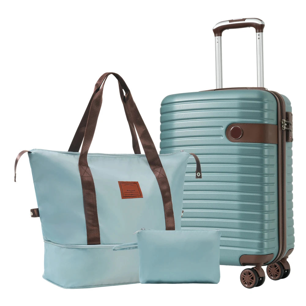 3‑Piece Travel Luggage Set – 20" Carry‑On, Weekender & Toiletry Bag