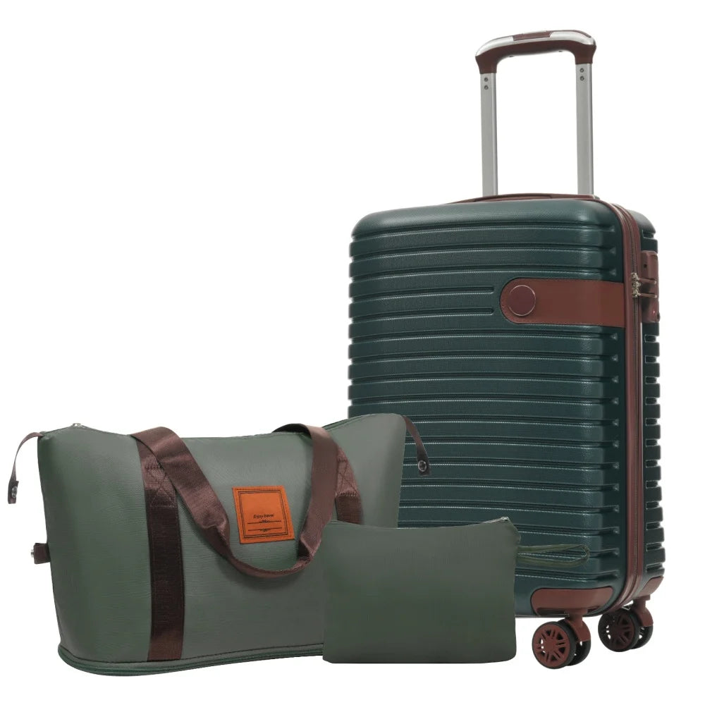 3‑Piece Travel Luggage Set – 20" Carry‑On, Weekender & Toiletry Bag