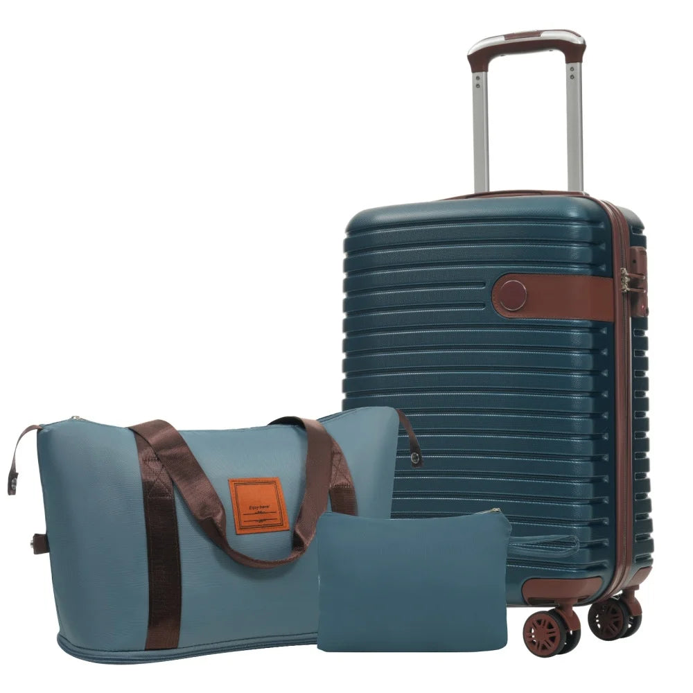 3‑Piece Travel Luggage Set – 20" Carry‑On, Weekender & Toiletry Bag
