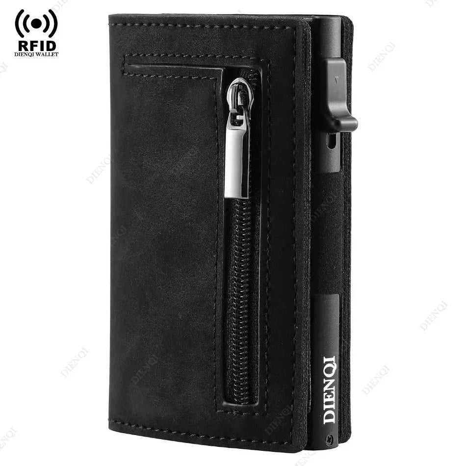 Magnetic Pop‑Up RFID Card Holder – Slim Travel Wallet