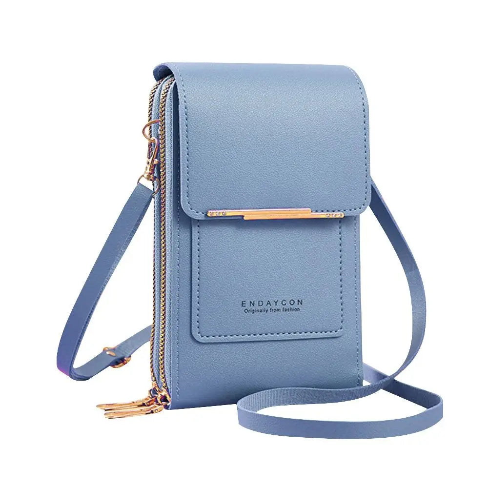 RFID Anti Theft Leather Bag Touch Screen Phone Purse Crossbody Bags Women Travel Smartphone Handbag