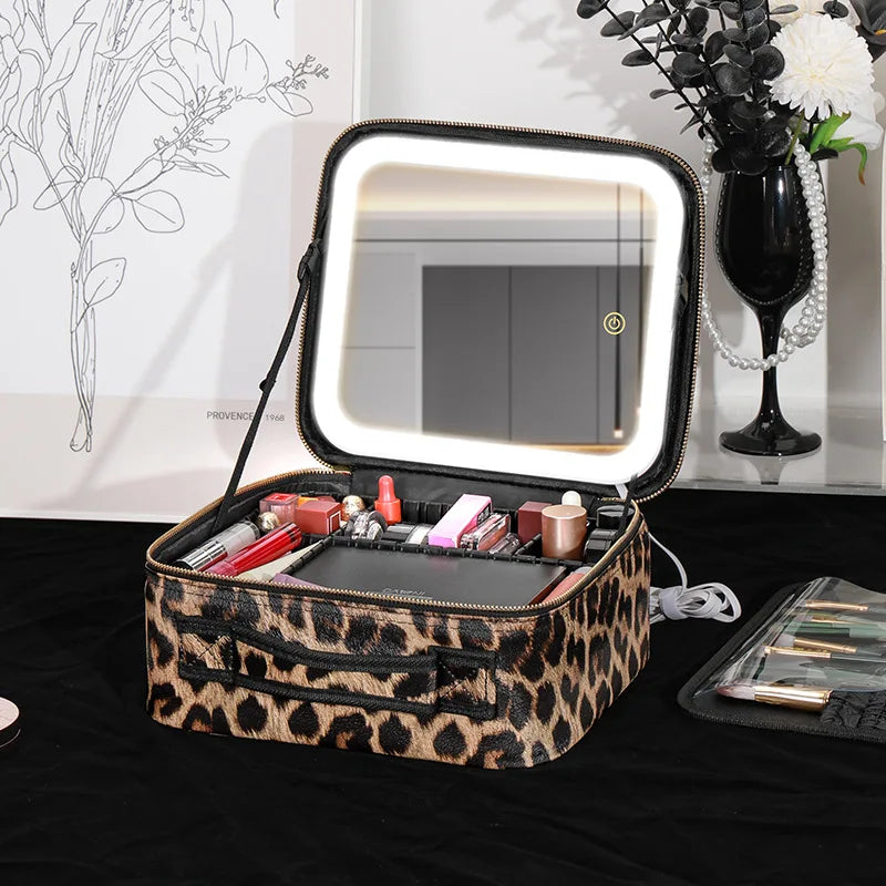 LED Lighted Travel Makeup Case – Rechargeable Organizer