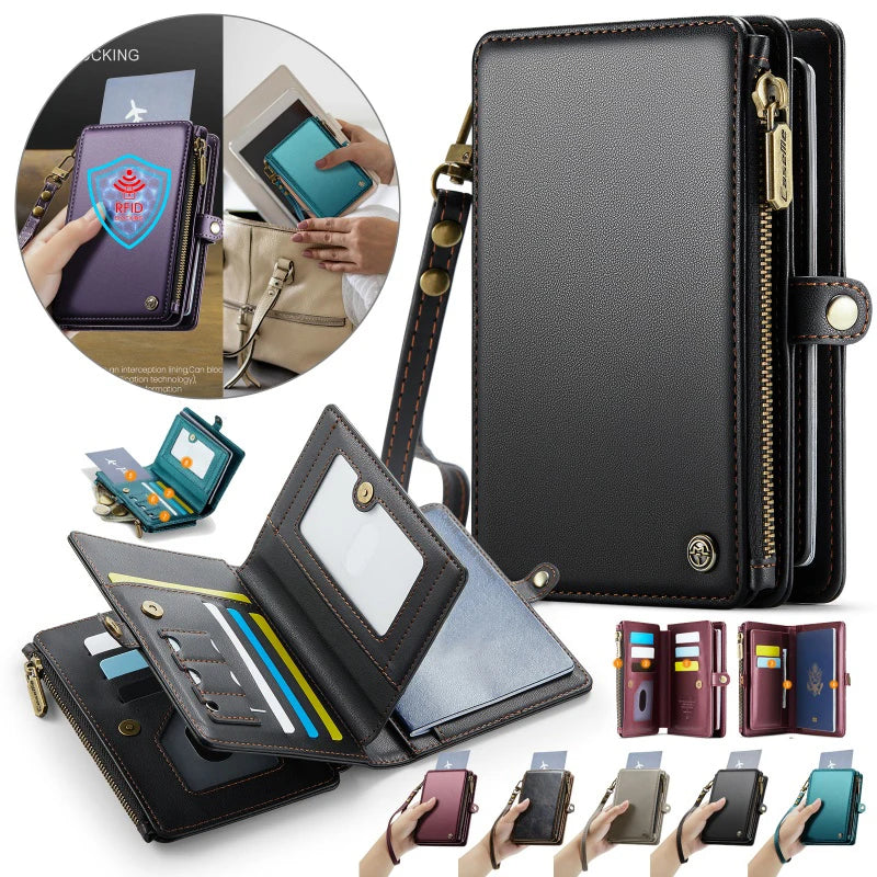 Travel Passport Wallet with RFID Protection & Lanyard