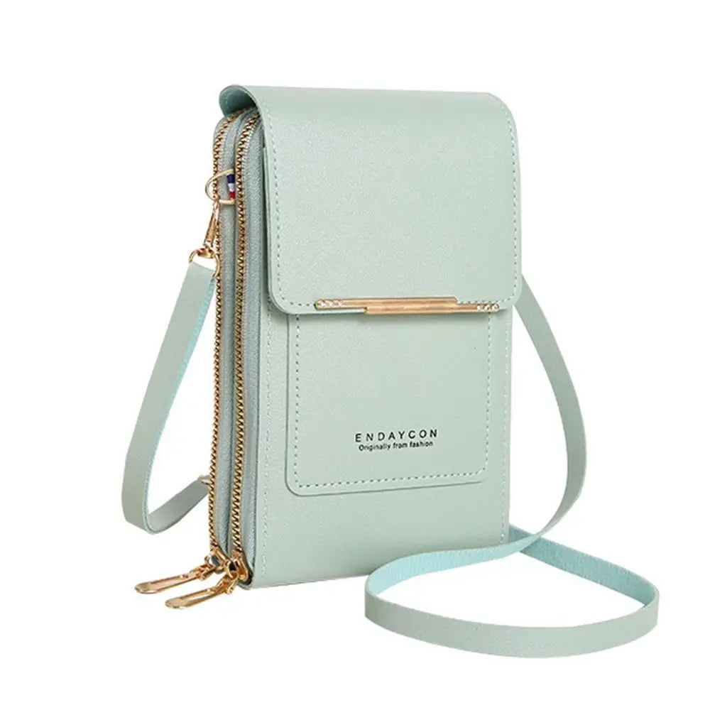 RFID Anti Theft Leather Bag Touch Screen Phone Purse Crossbody Bags Women Travel Smartphone Handbag