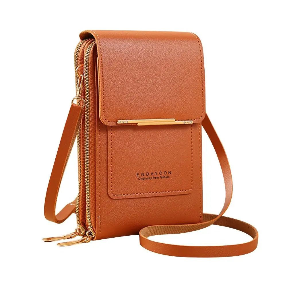 RFID Anti Theft Leather Bag Touch Screen Phone Purse Crossbody Bags Women Travel Smartphone Handbag