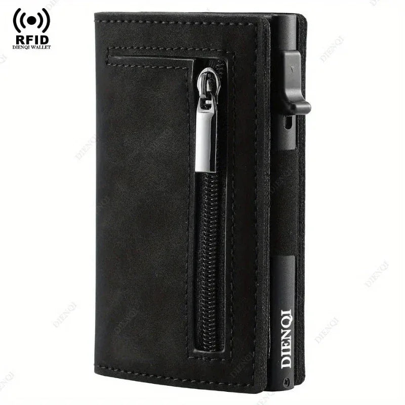 Magnetic Pop‑Up RFID Card Holder – Slim Travel Wallet