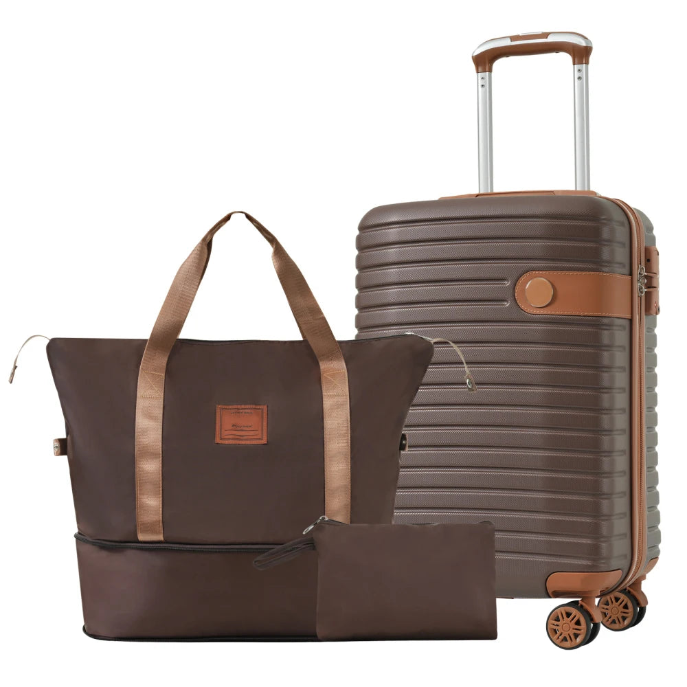 3‑Piece Travel Luggage Set – 20" Carry‑On, Weekender & Toiletry Bag