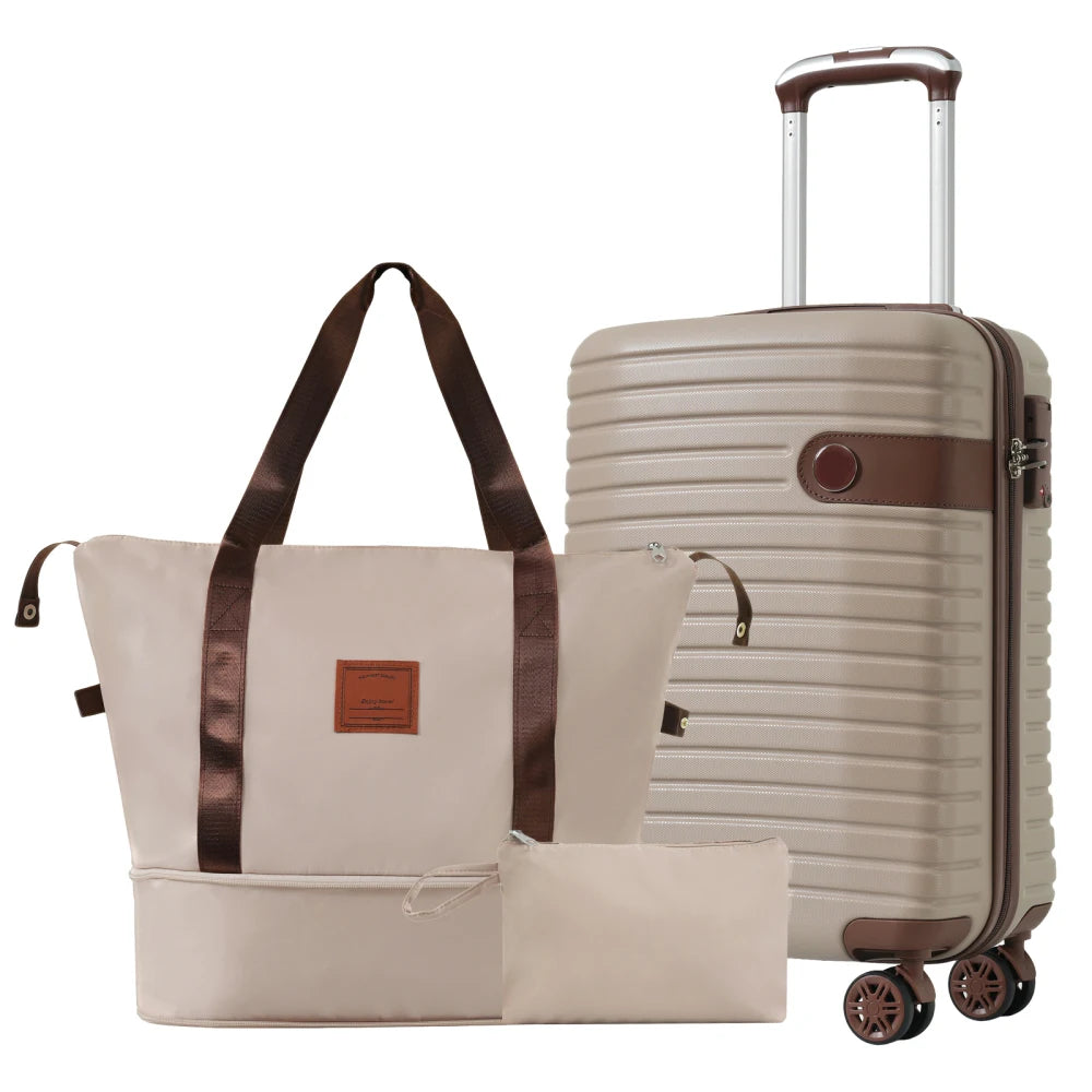 3‑Piece Travel Luggage Set – 20" Carry‑On, Weekender & Toiletry Bag