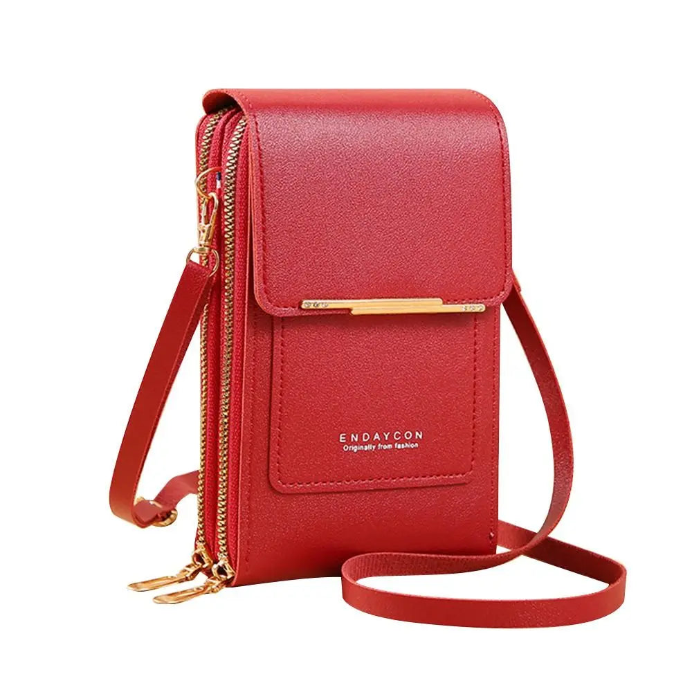 RFID Anti Theft Leather Bag Touch Screen Phone Purse Crossbody Bags Women Travel Smartphone Handbag