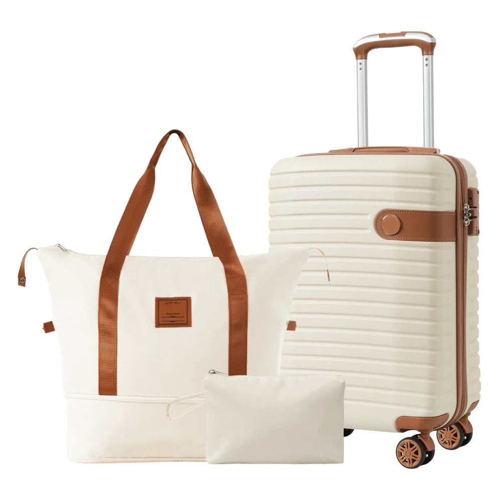 3‑Piece Travel Luggage Set – 20" Carry‑On, Weekender & Toiletry Bag