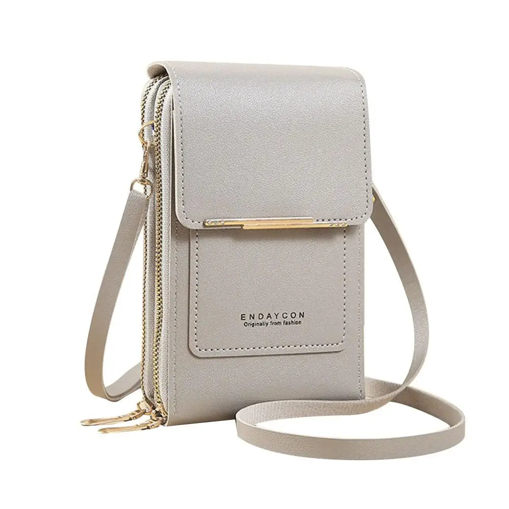 RFID Anti Theft Leather Bag Touch Screen Phone Purse Crossbody Bags Women Travel Smartphone Handbag